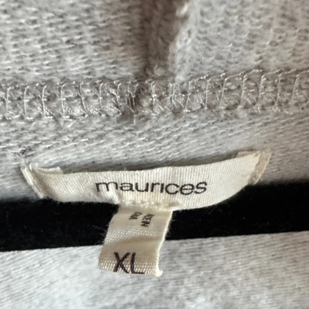 Maurices Light Gray Floral Lace-Up Hoodie - Picture 4 of 4